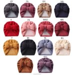 Chapeaux turban pour enfants, turban solide pour nouveau - n, princesse, grand nud, bonnet pour bb, ...