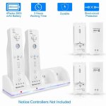 Chargeur dock station 4 chargeur pack de 4 piles rechargeables, pour nintendo wii / wii u remote controller ...