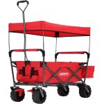 Chariot a bras pliable avec toit utilitaire pliable avec 2 poches en filet et une poche ext�rieure jusqu'� ...