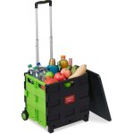 Chariot de courses, pliable, jusquâ¿a 35 kg poussette de 50 l, poignée télescopique, 2 roulettes, vert ... Chariot de courses, pliable, jusquâ¿a 35 kg poussette de 50 l, poignée télescopique, 2 roulettes, vert ...