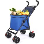 Chariot de courses pliable et robuste - grande capacit de 27, 2 kg - chariot de plage avec roues tout ...