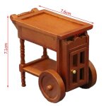 Chariot de cuisine miniature pour maison de poup�e 1:12, ensemble de mini chariot de cuisine a deux niveaux, ...
