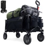 Chariot de plage pliable a roulettes tout terrain, chariot de jardin poignée réglable charrette pour ... Chariot de plage pliable a roulettes tout terrain, chariot de jardin poignée réglable charrette pour ...