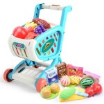 Chariot de supermarché pour filles, 15 pièces, voiture de supermarché, jouets pour filles, coupe de nourriture ... Chariot de supermarché pour filles, 15 pièces, voiture de supermarché, jouets pour filles, coupe de nourriture ...