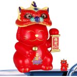 Chat porte - bonheur chinois d�coration de tableau de bord de voiture chat porte - bonheur solaire pour ...