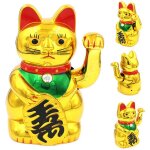 Chat porte - bonheur chinois dor, jouet mignon, chat porte - bonheur ondul