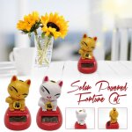 Chat porte - bonheur, joli chat a energie solaire, ornement d'intrieur, dcoration de maison, jouet ...