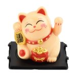 Chat porte - bonheur solaire 62 automatique, agitant, faisant signe de fortune, dcoration de bureau, ...