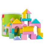 Ch�teau en bois pour enfants, blocs de construction color�s, jouets educatifs montessori, ensemble de ...