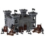 Chateau fort medieval enfant 65 pieces - figurines chevaliers, soldats et accessoires - forteresse - ...