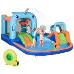 Ch�teau gonflable enfant - trampoline, toboggans, piscine, mur d'escalade, panier, pistolets eau, gonfleur, ...