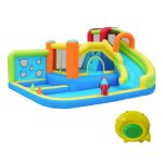 Ch�teau gonflable avec souffleur 450w - parc aquatique et trampoline - toboggans - panier basket - mur ...