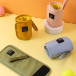 Chauffe - biberon portable en cuir qx2d, avec chargeur usb pour voiture, tasse de voyage, thermostat ...