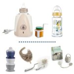 Chauffe biberon + biberon verre 230ml + goupillon biberon + boîte doseuse de lait + bavoir + coffret ... Chauffe biberon + biberon verre 230ml + goupillon biberon + boîte doseuse de lait + bavoir + coffret ...