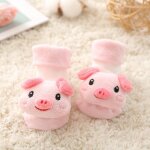 Chaussettes antid�rapantes en coton pour b�b�, 1 pi�ce, chaussettes de poup�e de dessin anim� avec cloches, ...