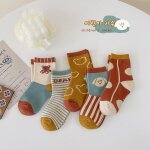 Chaussettes chaudes en coton pour bb, 5 paires / lot, pour fille et garon, motif animal de dessin ...