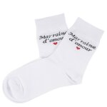 Chaussettes coton blanc marraine amour c�ur femme