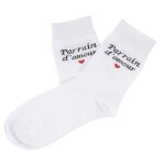 Chaussettes coton blanc parain amour c�ur homme