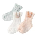 Chaussettes en coton elastique antid�rapantes pour nouveau - n� gar�on et fille, 3 paires, pratiques, ...