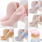 Chaussettes d'été en maille pour bébé fille, longues, respirantes, couleur pure, hauteur aux genoux avec ... Chaussettes d'été en maille pour bébé fille, longues, respirantes, couleur pure, hauteur aux genoux avec ...