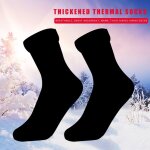 Chaussettes de neige thermiques epaisses et chaudes pour femme, lot de 2 pi�ces, couleur unie, velours, ...