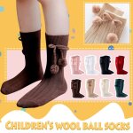 Chaussettes princesse pour enfants, hauteur aux genoux, couleur unie, longueur mi - mollet, soins pour ...