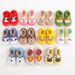 Chaussures antid�rapantes pour enfants, chaussettes de sol antid�rapantes en coton pour b�b�s filles ...