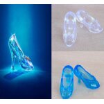 Chaussures en cristal imitation conte de fées pour poupée cendrillon, sandales a talons hauts, jouet ... Chaussures en cristal imitation conte de fées pour poupée cendrillon, sandales a talons hauts, jouet ...
