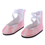 Chaussures de danse a fermeture eclair pour poup�es am�ricaines, 18 pouces, rose