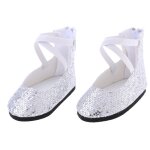 Chaussures de danse a paillettes pour poup�es, 18 pouces, avec fermeture eclair