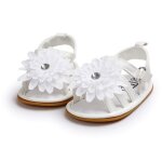 Chaussures d'été a semelle souple pour bébés filles, motif floral blanc, chaussures de princesse pour ... Chaussures d'été a semelle souple pour bébés filles, motif floral blanc, chaussures de princesse pour ...