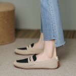 Chaussures plates astronomiques a tte carre pour femmes, mocassins dcontracts, chaussures simples ...