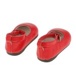 Chaussures a pompe en cuir verni, 1 paire, plates, lanire a la cheville, avec nud, pour poupe de ...