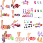 Chaussures de poup�e pour filles, sandales � talons hauts avec noeud de bandage, accessoires pour enfants, ...