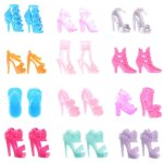 Chaussures de poup�e en plastique, 1 paire / 2 paires / 10 paires / paquet, sandales a talons hauts, ...