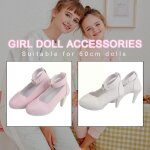 Chaussures de poupes a talons hauts, petites chaussures de couleur en cuir pour parents et enfants, ...