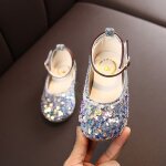 Chaussures de princesse a paillettes pour bbs filles, sandales pour enfants