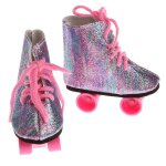 Chaussures a roulettes arc - en - ciel a lacets pour poupe amricaine de 18 pouces, a la mode