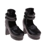 Chaussures a talons hauts et epais pour poup�e fille, accessoires de f�te, rose, 12 pouces