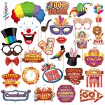 Checarzhn - - no1 - 30 pices accessoires pour photomaton cirque, dcorations pour le carnaval, pour ...