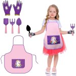 Checarzhn - - no1 - 5 outils jardinage enfants licorne outillage bche pelle rteau tablier gants de ...