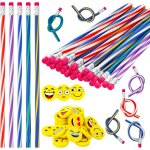 Checarzhn - - no1 - 60 pièces cadeaux d'anniversaire pour enfants 30 crayons flexibles et 30 gommes expressive ... Checarzhn - - no1 - 60 pièces cadeaux d'anniversaire pour enfants 30 crayons flexibles et 30 gommes expressive ...