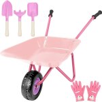 Checarzhn - - no1 - brouette enfant, kit de jardinage pour enfants avec brouette en mtal, pelle jardinage, ...
