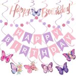 Checarzhn - - no1 - décoration d'anniversaire, lila happy birthday banner papillon suspendu tourbillon ... Checarzhn - - no1 - décoration d'anniversaire, lila happy birthday banner papillon suspendu tourbillon ...