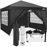 Checarzhn - - no1 - tonnelle de jardin 3x3m avec 4 panneaux latraux amovibles, barnum pliant impermable ...