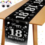 Chemin de table anniversaire 18 ans decoration table anniversaire en tissu oxford pour enfants garons ...