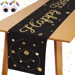 Chemin de table anniversaire noir et doré decoration table anniversaire en tissu oxford pour enfants ... Chemin de table anniversaire noir et doré decoration table anniversaire en tissu oxford pour enfants ...