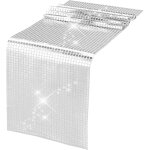 Chemin de table disco a paillettes argent rtro annes 70 - 80 - dcoration de table d'anniversaire, ...