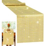 Chemin de table pour fte disco - 30 x 275 cm - avec boules disco scintillantes - pour halloween, fte ...