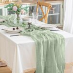Chemin de table en gaze bohme - dcoration pour table de cuisine - chemin de table semi - transparent ...